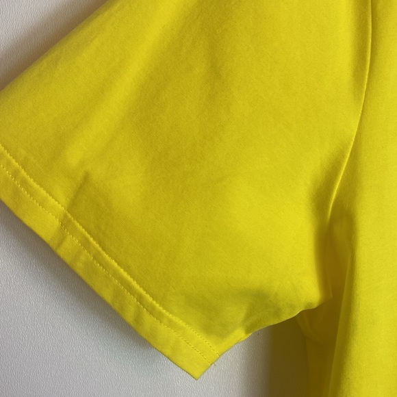 AZI Women's Yellow Top Flower Beaded Embroidered Design Short Sleeve Size L NEW - Picture 3 of 11